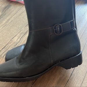 Cole Haan Country black leather zip up lines ankle boots size 8M